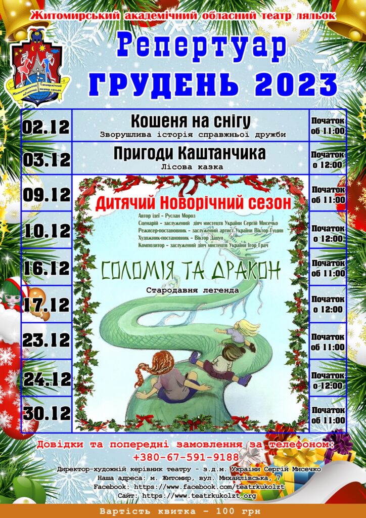 Житомирський театр ляльок приготував для дітей Новорічний подарунок