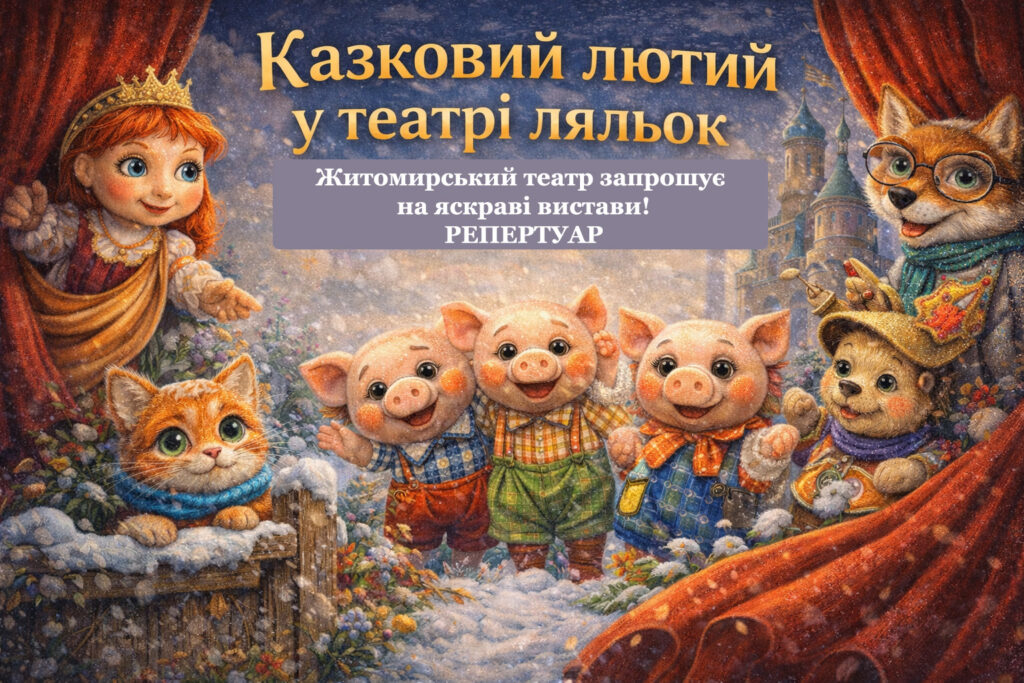 Казковий лютий у театрі ляльок: Житомирський театр запрошує родини на яскраві вистави. РЕПЕРТУАР