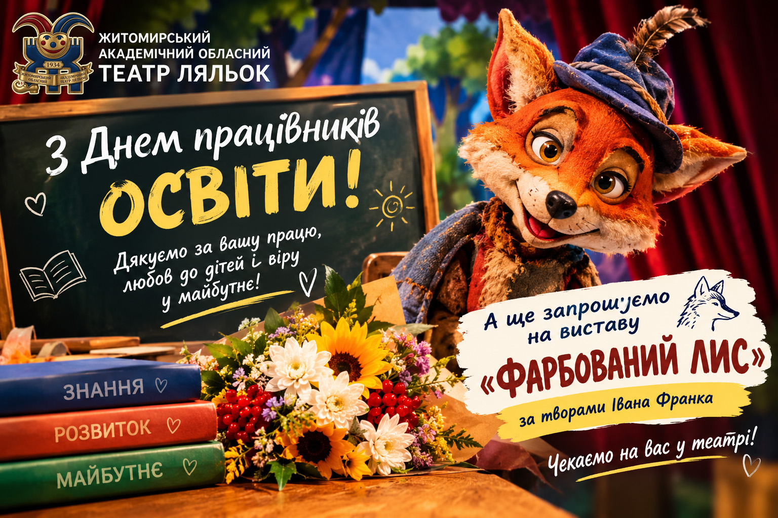 З Днем працівників освіти! І запрошуємо до театру!